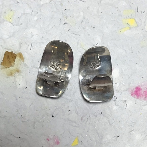 Siam Sterling Clip On Earrings Dome Shape Dancing Goddess w Temple Box Thailand - Picture 11 of 15